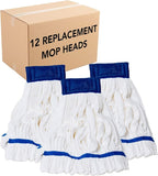 Arkwright Microfiber Tube Mop Head Replacement - (Bulk Case of 12) Heavy Duty, Lint Free, Super Absorbent & Bleach-Safe, Janitorial Essential for Commercial & Industrial Floor Cleaning, 11 oz, White