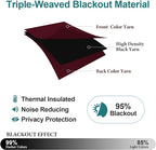 ChrisDowa Blackout Curtains 36 Inches Long for Living Room, Grommet Thermal Insulated Room Darkening Curtains for Bedroom (1 Panel Set, Burgundy Red, 52W x 36L)
