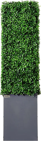 AGPL New Generation Artificial Hedge Green Wall with Dark Gray 201 Stainless Steel Planter Box (48" H 48" W12 D)
