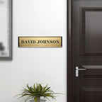Personalized Name Plate for Door or Wall, 2 x 8 inch Custom Office Aluminum Door Name Plates with Two Lines Custom Text, Office Gifts for Coworkers Boss Teacher, Employee Appreciation Gifts