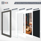 VCK 16x20 Picture Frame 2 Pack - Grey, High-End Wood Poster Frames with Tempered Glass, Display 11x14 Photo with Mat or 16x20 without Mat, Art Gallery-Quality, Wall Hanging, Grey