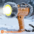 XINXI Rechargeable Spotlight 1,000,000 Lumens with COB Floodlight, IP67 Waterproof Spotlight Flashlight, Long Runtime Handheld Spot Light with Red Filter,Outdoor Spot Light for Hunting,Fishing(Yellow)