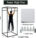 Clothing Store Fitting Room, Portable Dressing Room, Movable Changing Room for Boutique with Shading Fabric Cloth Privacy Curtains Screen for Bar Party Pool (Grey)