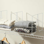 Wire Shelf Dividers - White Closet Organization & Storage Organizer - No Tool Shelf Divider for Wire Shelves - Metal Shelf Accessories – for 12“ Deep Wire Shelves – Tall 12” Height – 12 Pack