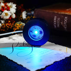 ZEERSHEE 2Pcs Wooden LED Light Base for Acrylic Resin Crystal Art - 7 Color Cycle with USB Cable Display Stand Round Lighted Pedestal for 3D Crystal Sphere (2.3" Holder)