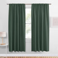 PONY DANCE Dark Green Blackout Curtains for Bedroom, Thermal Insulated Window Treatments Rod Pocket Energy Efficient Home Deco Drapes for Living Room, W 42 x L 72 inch, 2 Panels