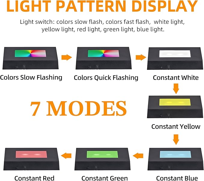 EUSTUMA LED Light Base Rectangle Display Stand In A Variety of Colors,Lighted Up Stand Color Changing Small LED for 3D Glass Crystal Art,Holiday Party Decoration. (Black, Medium)
