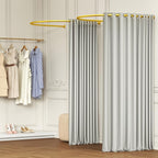 39.37 Inch Clothing Store Fitting Room, Portable Fittng Room for Boutique, Temporary U-shaped Dressing Room for Privacy Protection and Room Divider, Gray