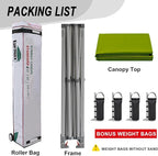 Eurmax USA Standard 10x10ft Patio Pop Up Canopy Tent for Outdoor Events Commercial Instant Canopies with Heavy Duty Roller Bag,Bonus 4 Canopy Sand Bags(Field Green)