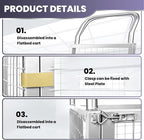 Platform Truck Cart, 4 in 1 Foldable Push Cart with Cage 2200 LBS, Hand Dolly Truck for Grocery Cart on Wheels, Laundry, Storage