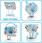 Large Tablet POS Stand, Rotating Commercial Tablet Stand, Swivel Base for Retail Kiosk Register Office Showcase Cashier and Business