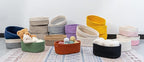 CubesLand Small Baskets, Storage Baskets for Organizing Shelves, Rectangular Woven Storage Basket Natural Cotton Rope Bins Closet Baby Nursery Empty Gifts Basket Off White/Mixed Gray