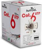 fast Cat. Cat6 Ethernet Cable 1000ft - 23 AWG, CMR, PoE++ (4PPoE) Insulated Solid Bare Copper Wire Cat 6 Cable Noise Reducing Cross Separator - 550MHZ / 10 Gigabit Speed, UTP Cat6 Cable 1000ft (Black)