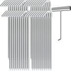 Metal Tent Stakes Heavy Duty 9 Inch with Puller Tool, 40 Pack Anti-Rust Galvanized Steel Ground Anchors Camping Tarp Stakes for Inflatables Outdoor Decorations