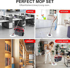 360° Spin Mop and Bucket Set Cleaning System,Mop and Bucket with Wringer Set for Home,Wet Dust Mop for Floor Cleaning with 4 Mop Heads