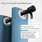Curtain Rods for Windows 16 to 88 Inches Adjustable Length 1 Inch Diameter Window Curtain Rod with Aluminium End Cap, Antique Bronze