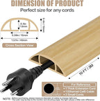 Floor Cord Cover Self Adhesive Cord Hider,10FT Cable Management, Extension Strip Protector for Wires, Prevent Cable Trips for Offices, Gyms, Exhibitions Cavity:0.51"(W) x 0.3"(H) WoodLightyellow