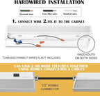 Ansen 24inch 18w 1237lm Hardwired Under Cabinet Lights, 5CCT 2700K-5000K, CRI 92+, R9 90+, UGR Lower Than 16, LED Dimmable Under Counter Lighting for Kitchen