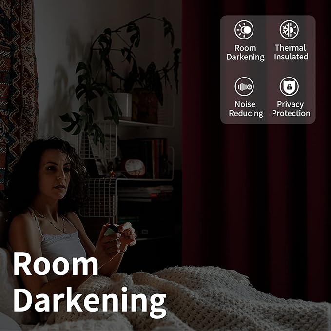 BGment Room Darkening Curtain for Sliding Glass Door, Extra Long Blackout Room Divider Curtain for Living Room 120 Inch Length, Doorways Privacy Window Curtain & Drape, Burgundy, 1 Panel, 100 Wide