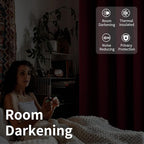 BGment Christmas Red Sliding Door Curtain 96 Inch Long - Wide Room Darkening Room Divider Curtain for Bedroom Privacy Themral Insulated Grommet Room Separator Curtain, 1 Panel, 100 X 96