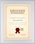 SnapeZo Certificate Frame 8.5x11, Silver, 1.25 Inch Aluminum Profile, Front-Loading Snap Frame, Wall Mounting, Professional Series