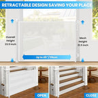 Retractable Safety Baby Gate or Mesh Dog Gate,Durable Portable Mesh Retractable Gate,Easy to Use for Stairs, Doorways, Hallways, Indoor, Outdoor, 33.5" Tall, Up to 45" Wide, White