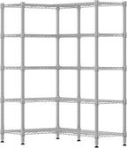 Himimi Storage Shelves-5 Tier Heavy Duty Wire Shelving Unit with Leveling Feet, 1500LBS Adjustable Metal Shelves Organizer for Kitchen Garage Pantry Laundry, 60" W*14" D*72" H, Silver