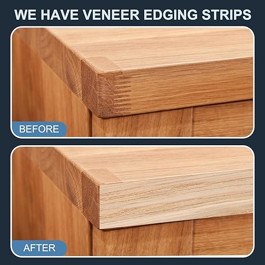 PATIKIL White Oak Edge Banding, 1-1/2 Inch x 25 ft Wood Veneer Tape Pre-glued Flexible Plywood Edge Banding with Hot Melt Adhesive for Furniture Restoration