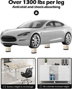 Furniture Risers, Tclouda Bed/Sofa/Desk/Table/Chair Leg/Fridge Lifts to 1.5, 3 and 4 in, Square Adjustable Risers Blocks for Extenders, Heavy Duty Supports Up to 1300 Lbs, 4 in-Apricot-Square