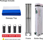 Eurmax USA Standard 10x10ft Patio Pop Up Canopy Tent for Outdoor Events Commercial Instant Canopies with Heavy Duty Roller Bag,Bonus 4 Canopy Sand Bags (Stripe Blue)