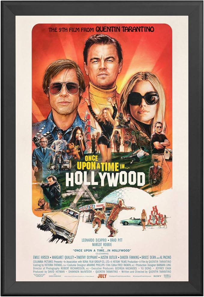 SnapeZo Movie Poster Frame 27x40 Inches, Black 1.7 Inch Aluminum Profile, Front-Loading Snap Frame, Wall Mounting, Wide Series for One Sheet Movie Posters