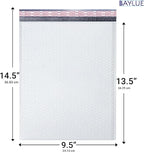 White 9.5x14.5 Inch Poly Bubble Mailers #4 | Self Seal Large Padded Envelopes | Air Cushioned Bubble Mailer | Usable Size 9.5x13 Inch | Waterproof Lightweight Mailing Shipping Bags | 100 Pack Bulk
