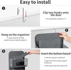 MAX Houser 5-Shelf Over The Door Hanging Organizer with 2 Metal Hooks，5 Pocket Over The Door Wall Mount Storage with Clear Windows for Baby Nursery Bathroom Closet,Bedroom,Dorm (Gray-2 Pack)