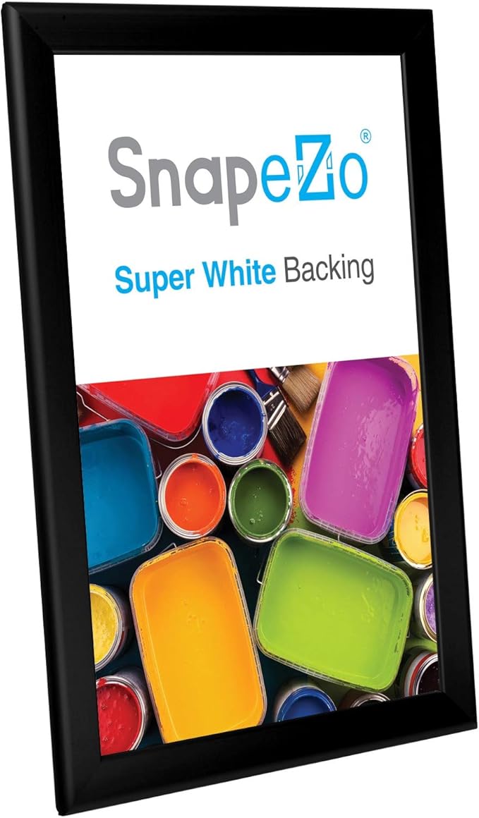 SnapeZo Photo Frame 11x17, Black, 1.25 Inch Aluminum Profile, Front-Loading Snap Frame, Wall Mounting, Professional Series