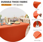 SEPARO 2 Pack 6 Ft Orange Table Cover Fitted Rectangular Tablecloth Stretchable Fabric Table Cloth 6 ft Wrinkle-Free for Party Tradeshows Banquet Weddings Cocktail