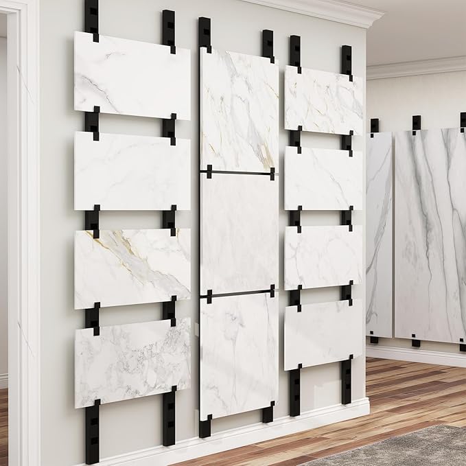 Tile Display Rack, Wall Mounted Tile Sample Display Rack for Retail Stores, Multi Layer Ceramic Sample Storage Organizer, Tile Display Stand for Vendor Commercial Exhibition Display