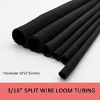 Braided Split Wire Loom Black Wire Cover Protective Harness Tubing Cable Management Self Wrap Cord Sleeve Mesh Woven 3/16"-60ft