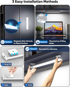Under Cabinet Lights, LED Battery Operated Rechargeable Motion Sensor Lights Indoor, 6500K Magnetic Dimmable Closet Lights, 1500mAh Wireless Under Counter Night Lights for Kitchen, Stair, 3 Packs