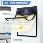 Magnetic Sign Holder 8.5 x 11 Inches Self-Adhesive Magnetic Display Frame 24 Pack Magnet Sign HoldersPicture Frame Document Holder for Wall, Window, Classroom, Office, Poster Store(The back is self-adhesive)