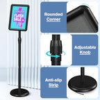 Sign Stand Sign Holder Stand Sign Stands for Display 8.5 x 11 Inches Pedestal Sign Holder 360° Rotation Adjustable Signage Stand for Business Exhibition, Restaurant, Supermarket (Black)
