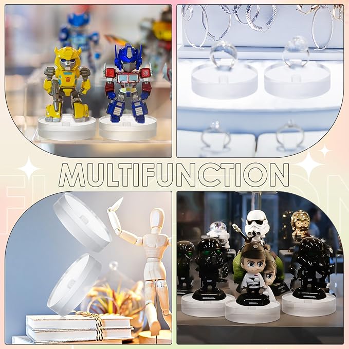 Remerry 8 Pcs Acrylic Round Blocks for Display Clear Polished Blocks for Display Clear Acrylic Edge Polished Base Display Riser for Table Showing Cosmetics Collectibles Figures(4 x 4 x 1 Inches)