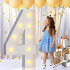 imprsv 3FT Light Up Numbers Letters, Marquee Numbers for 40th Birthday Decorations Anniversary Party Decor, Mosaic Numbers for Balloons Numbers 4, Pre-Cut Foam Board Kit