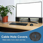 uxcell 2Pcs Cable Cord Grommet, 1-3/4"(45mm) Rubber Desk Grommets Wire Pass Through Hole Cover with Marked Cable Ties for Home Office Cable Wire Protection, Black