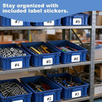 Heavy Duty Plastic Storage Bin, Stackable Organizer for Tools, Parts, and Hardware, Durable Storage Box for Factory, Workshop, And Garage, Blue, 1-Pack