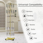 6-Tier Gold Rotating Display Stand 360° Spinning Heavy-Duty Retail Display Rack With Hooks For Jewelry, Keychains, Socks, Toys Commercial Use