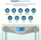 Etekcity Bathroom Scale for Body Weight and BMI, Upgraded Bluetooth Digital Scale, Large Blue LCD Backlight Display, High Precision Measurements, 400 Pounds