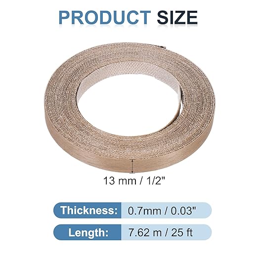 PATIKIL Walnut Edge Banding, 1/2 Inch x 25 ft Wood Veneer Tape Pre-glued Flexible Plywood Edge Banding with Hot Melt Adhesive for Furniture Restoration