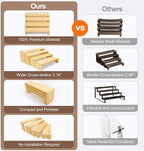 Large Display Wood Risers Wooden Stand 8 Tier Wood Racks Decorative Rectangular, 2 Set 8 Pieces Cupcake Stands Cologne Perfume Organizer Dessert Showcase Items(nature)