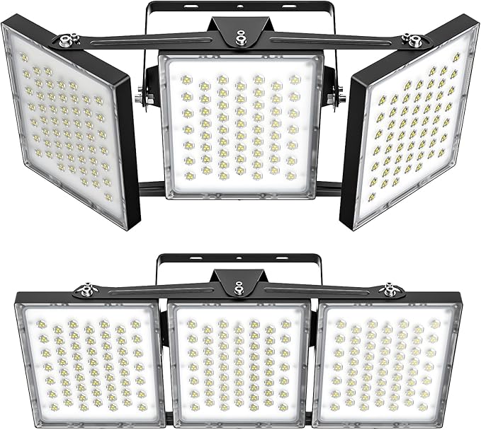 2025 Elite New Upgraded LED Flood Light Outdoor 450W 2 Pack 67500lm Stadium Flood Lights, 5000K D IP66 Waterproof Adjustable Floodlight for Street, Parking Lot