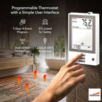 Electric Heated Floor System, 160 Sqft 240V Underfloor Electric Heating System, Heated Floor Mat, Radiant Heaters for Indoor Use, Heating Mat with 7-Day/4 Event Programmable GFCI Thermostat